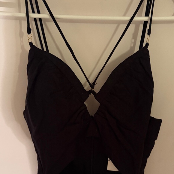 sexy Black summer linen Dress - Picture 5 of 6